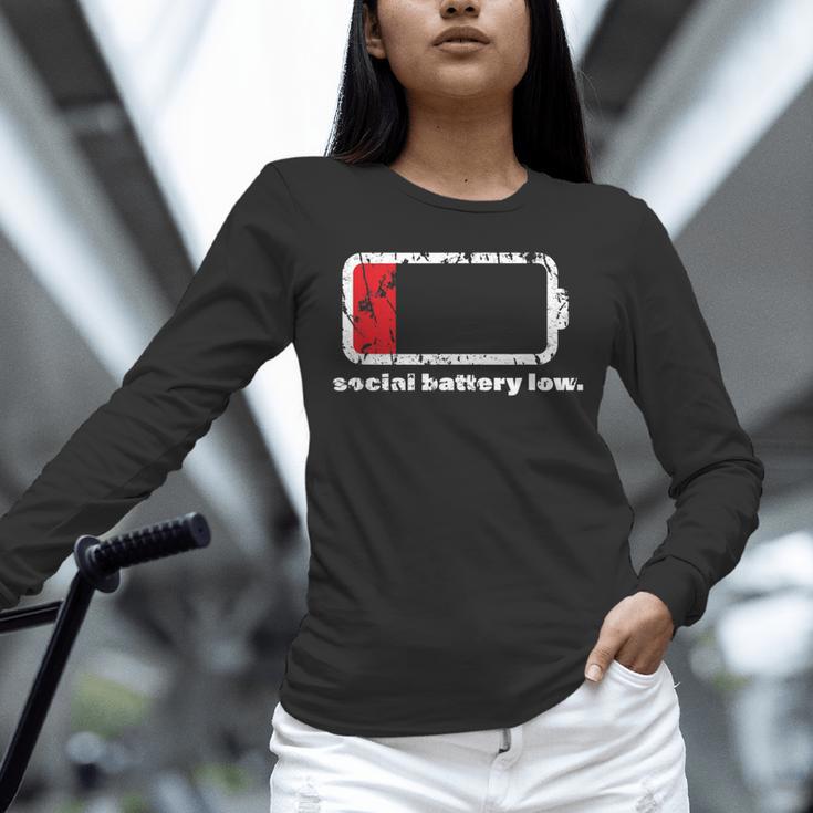 Social Battery Low Introvert Unisex Long Sleeve T-Shirt