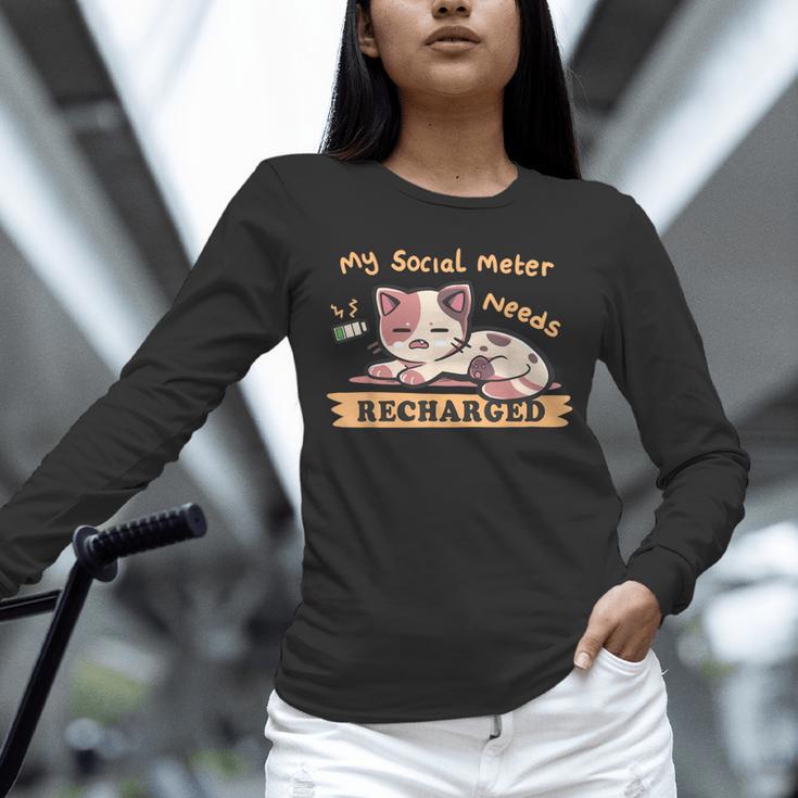 Social Meter Recharge Social Meter For Introverts Unisex Long Sleeve T-Shirt