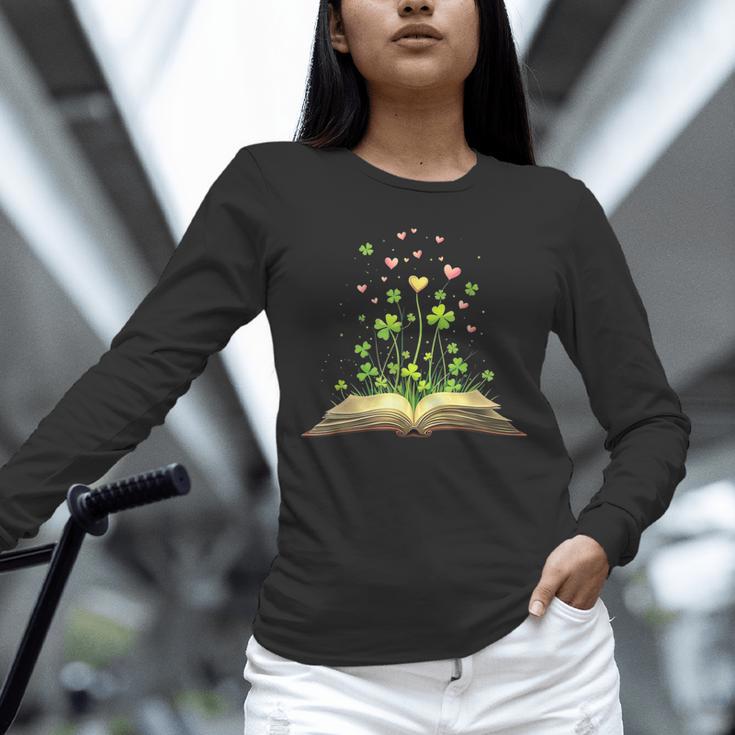 St Patricks Day Book Lover Librarian Core Shamrock Author Unisex Long Sleeve T-Shirt