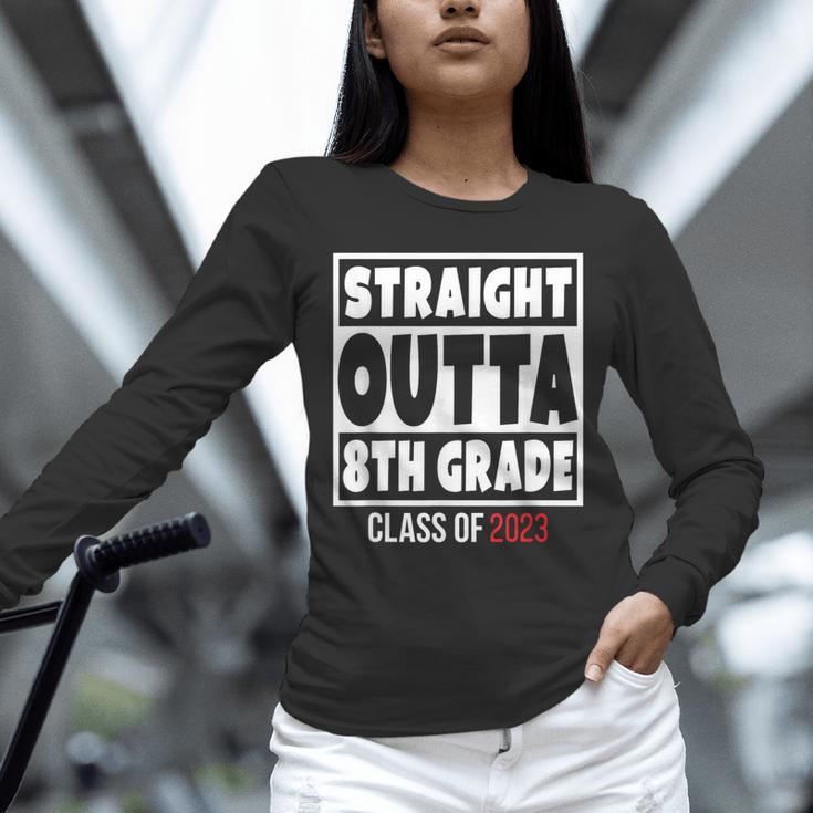 Straight Outta 8th Grade Class Of 2023 Shirt Graduation Unisex Long Sleeve T-Shirt