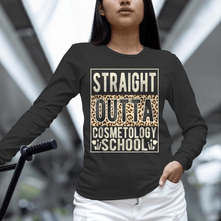 Straight Outta Cosmetology School Leopard Graduation Unisex Long Sleeve T-Shirt