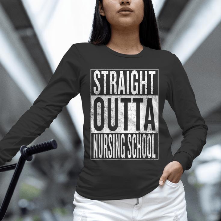 Straight Outta Nursing School Great Graduation Shirt Unisex Long Sleeve T-Shirt