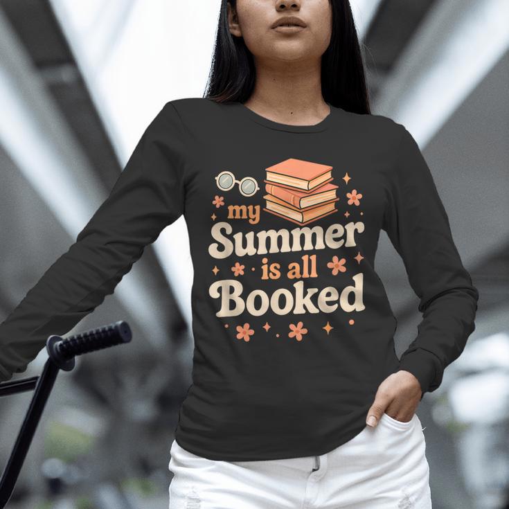 My Summer Is All Booked Book Lover Reading Vacation 2025 Unisex Long Sleeve T-Shirt