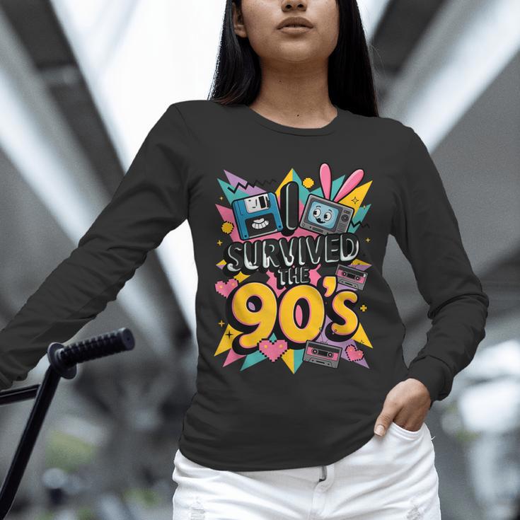 I Survived The 90s – Cute Retro Cartoon Nostalgia Unisex Long Sleeve T-Shirt I Survived The 90s – Cute Retro Cartoon Nostalgia Unisex Long Sleeve T-Shirt