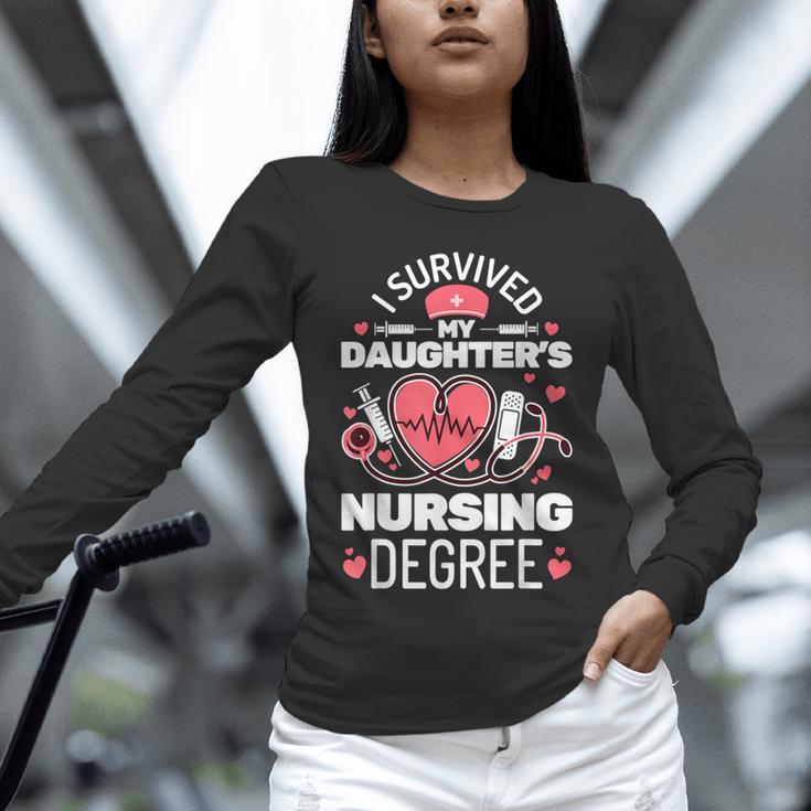 I Survived My Daughter's Nursing Degree School Graduation Unisex Long Sleeve T-Shirt