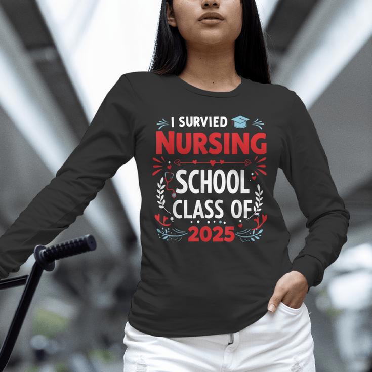 I Survived Nursing School Class Of 2025 Nurse Graduation Unisex Long Sleeve T-Shirt