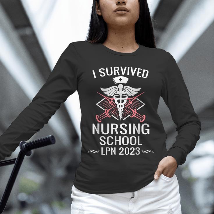 I Survived Nursing School LPN Class Of 2023 Nurse Graduation Unisex Long Sleeve T-Shirt