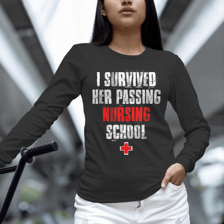 I Survived Her Passing Nursing School Graduation Unisex Long Sleeve T-Shirt