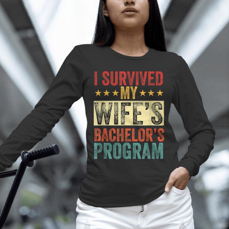 i Survived My Wife Bachelor's Degree Wife Graduation Unisex Long Sleeve T-Shirt