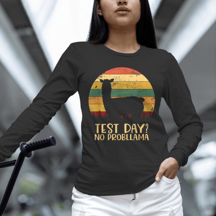 Test Day No Probllama Silhouette Teacher Student Graduation Unisex Long Sleeve T-Shirt