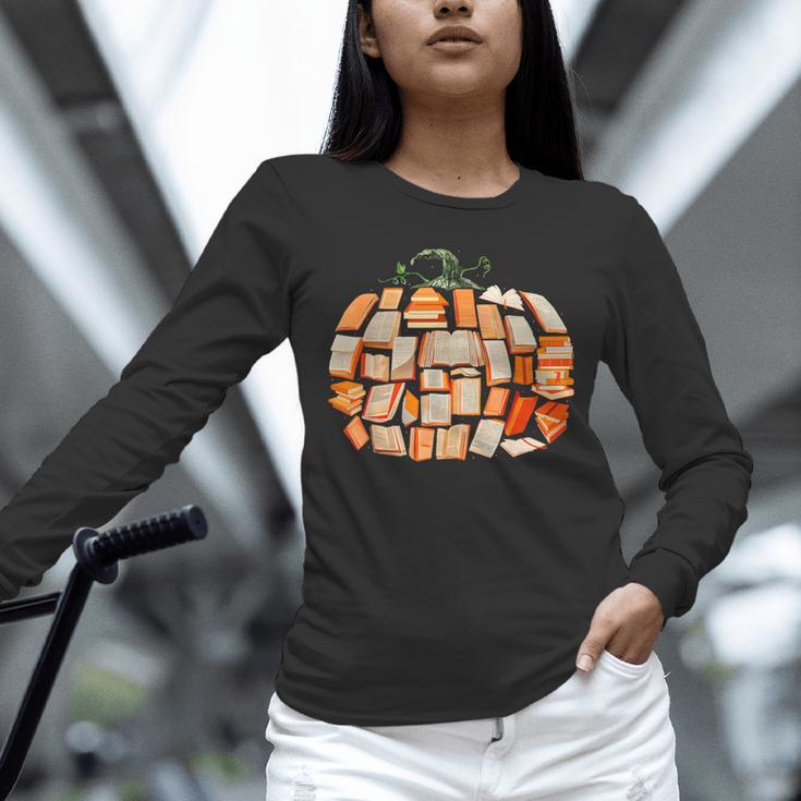 Thanksgiving Fall Books Pumpkins Vintage Library Teacher Kid Unisex Long Sleeve T-Shirt Thanksgiving Fall Books Pumpkins Vintage Library Teacher Kid Unisex Long Sleeve T-Shirt