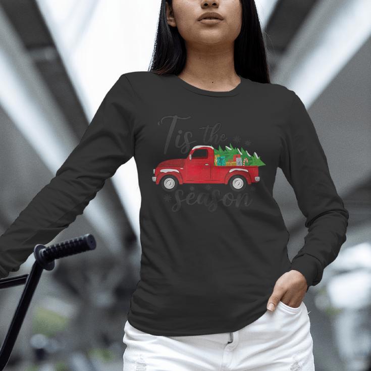 Tis The Season Holiday Nostalgia Red Truck Unisex Long Sleeve T-Shirt