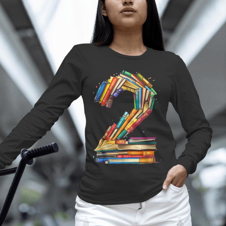 Toddler 2nd Birthday Books Themed 2 Year Old Boys Kids Girls Unisex Long Sleeve T-Shirt