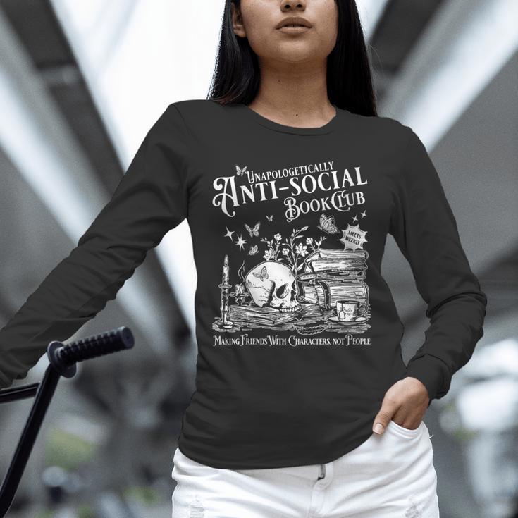 Unapologetically Antisocial Book Club Meets Weekly Retro Unisex Long Sleeve T-Shirt