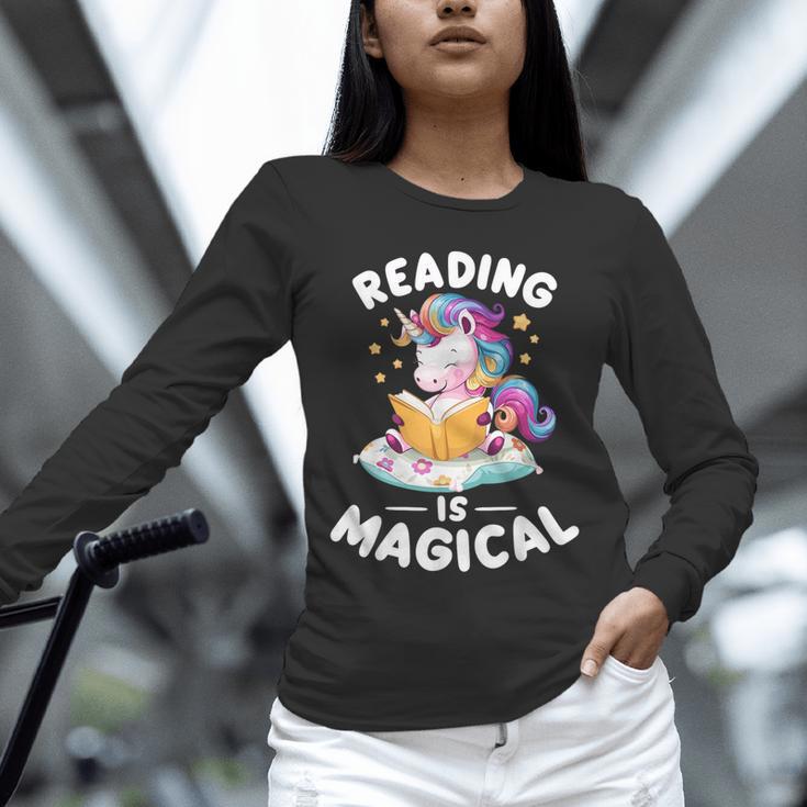 Unicorn Teacher Reading Is Magical Book Unisex Long Sleeve T-Shirt