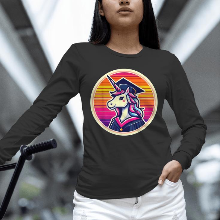 Unicorn University Graduation Graduating School Girl Cute Unisex Long Sleeve T-Shirt