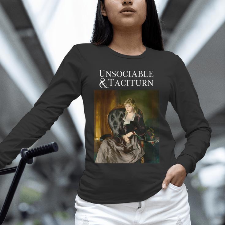 Unsociable And Taciturn Jane Austin Quote Book Classic Lit Unisex Long Sleeve T-Shirt