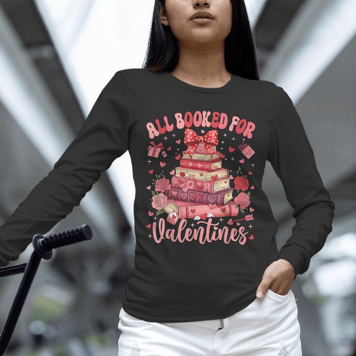 Valentine All Booked For Valentines Book Lovers Teacher Kid Unisex Long Sleeve T-Shirt
