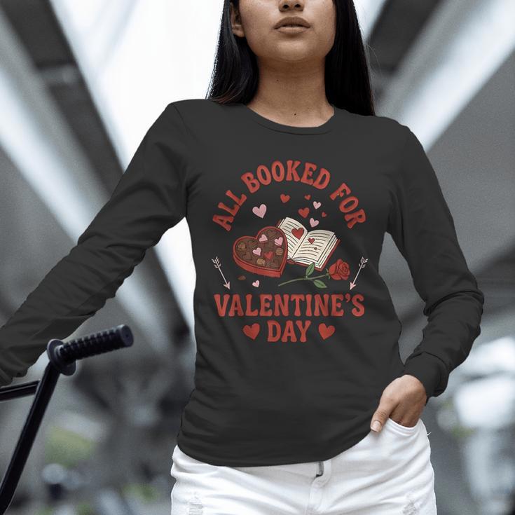 Valentines All Booked For Valentines Book Lover Girl Teacher Unisex Long Sleeve T-Shirt