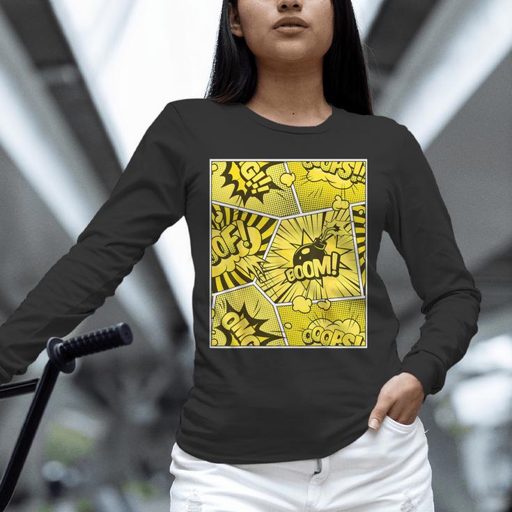 Varsity-Gold Yellow Comic Book University Varsity-Gold Unisex Long Sleeve T-Shirt