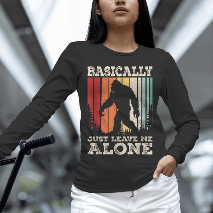 Vintage Basically Just Leave Me Alone Bigfoot Introverts Unisex Long Sleeve T-Shirt Vintage Basically Just Leave Me Alone Bigfoot Introverts Unisex Long Sleeve T-Shirt