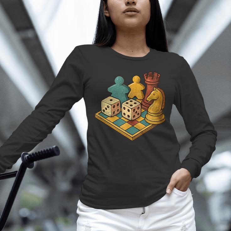 Vintage Board Game Art – Tabletop Nostalgia Unisex Long Sleeve T-Shirt