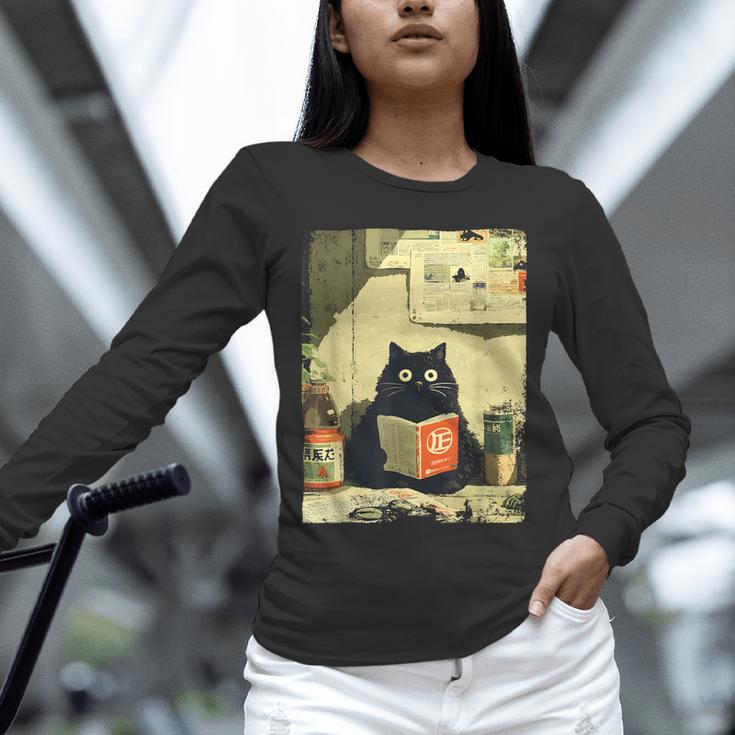 Vintage Japanese Cat Book Lovers Librarian Cat Dad Teacher Unisex Long Sleeve T-Shirt Vintage Japanese Cat Book Lovers Librarian Cat Dad Teacher Unisex Long Sleeve T-Shirt