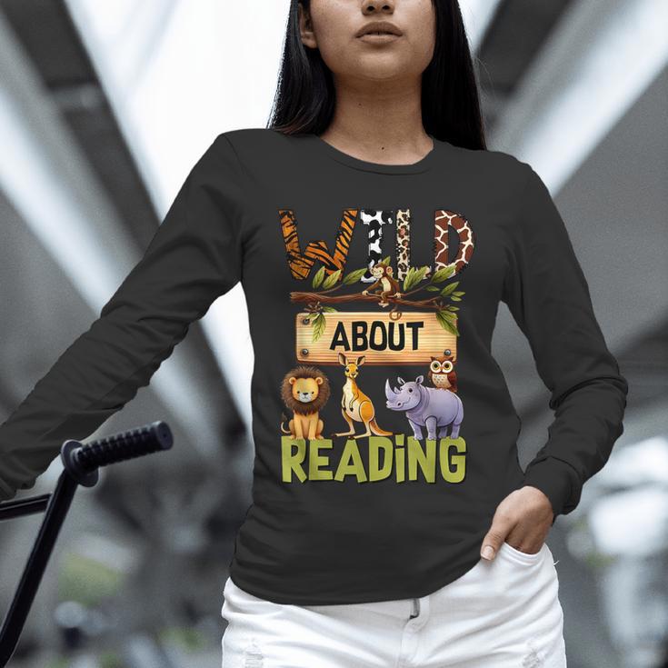 Wild About Reading Reading Books And Bookworm Library Day Unisex Long Sleeve T-Shirt