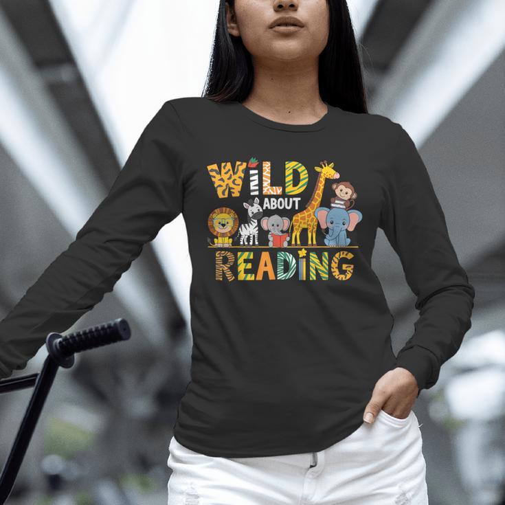 Wild About Reading Kid Love Wild Animal Books Back To School Unisex Long Sleeve T-Shirt Wild About Reading Kid Love Wild Animal Books Back To School Unisex Long Sleeve T-Shirt