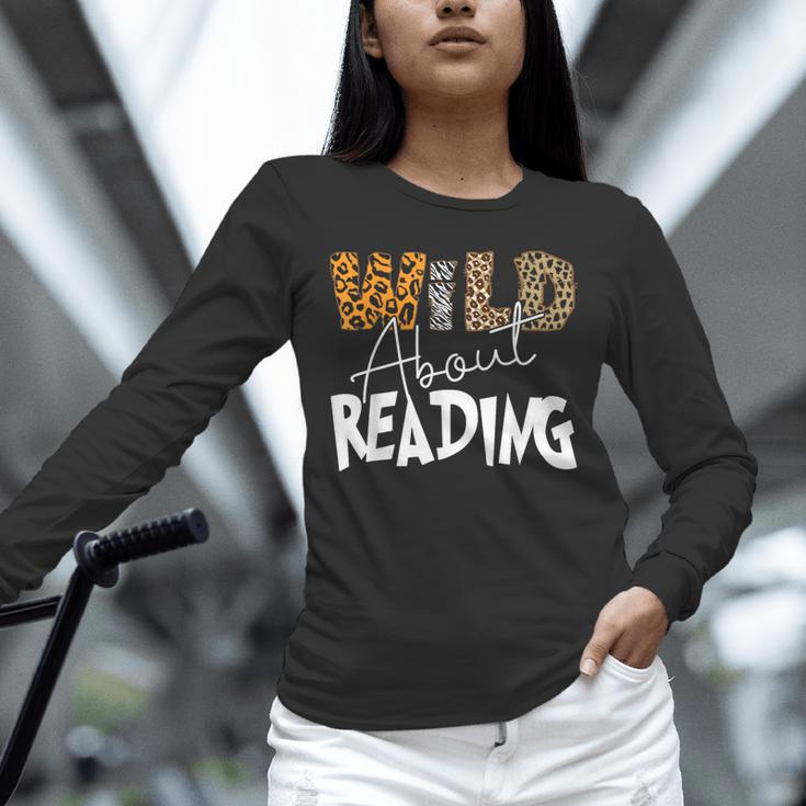 WILD ABOUT READING Reading Books Bookworm Library Day Unisex Long Sleeve T-Shirt