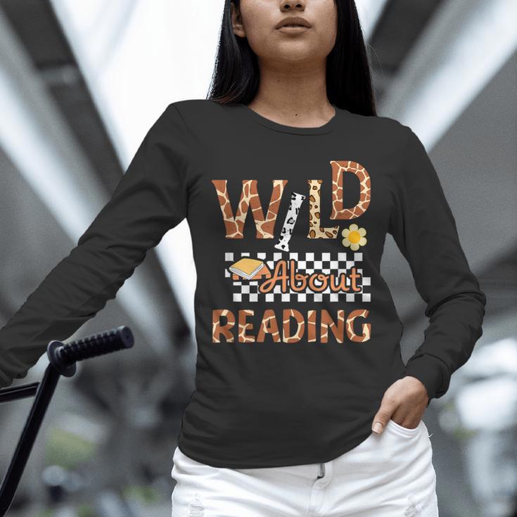 Wild About Reading Teacher Reading Books Back To School Unisex Long Sleeve T-Shirt