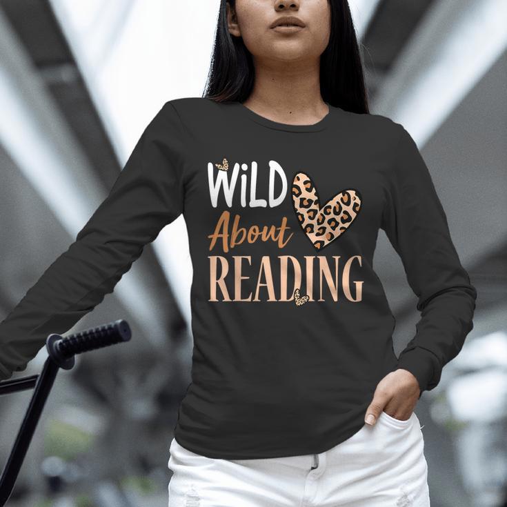 Wild About Reading Teacher Books Reader Lovers Leopard Zebra Unisex Long Sleeve T-Shirt