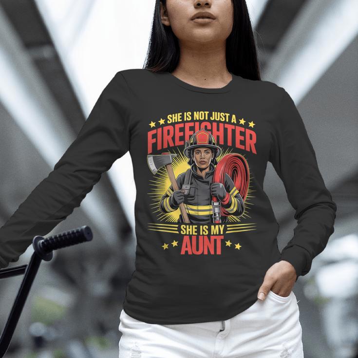 Woman Firefighter Aunt TiTi Auntie Black Graduation Unisex Long Sleeve T-Shirt