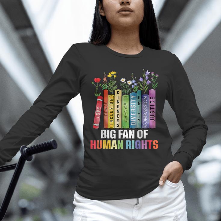 Women Floral Book Big Fan Of Human Rights Liberal Protest Unisex Long Sleeve T-Shirt Women Floral Book Big Fan Of Human Rights Liberal Protest Unisex Long Sleeve T-Shirt