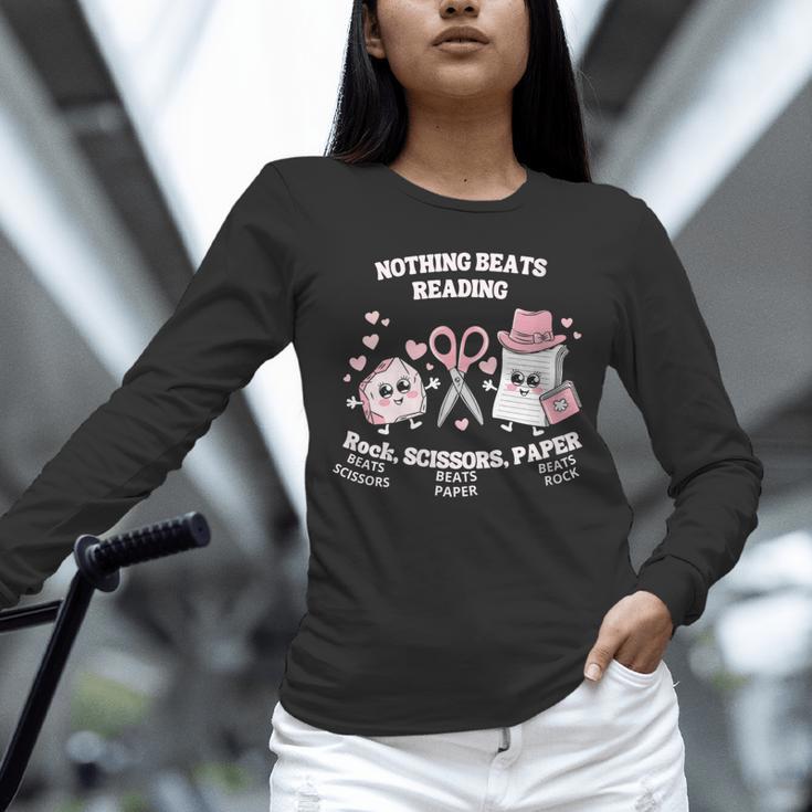 Women's Nothing Beats Reading Book Lover Statement Unisex Long Sleeve T-Shirt Women's Nothing Beats Reading Book Lover Statement Unisex Long Sleeve T-Shirt