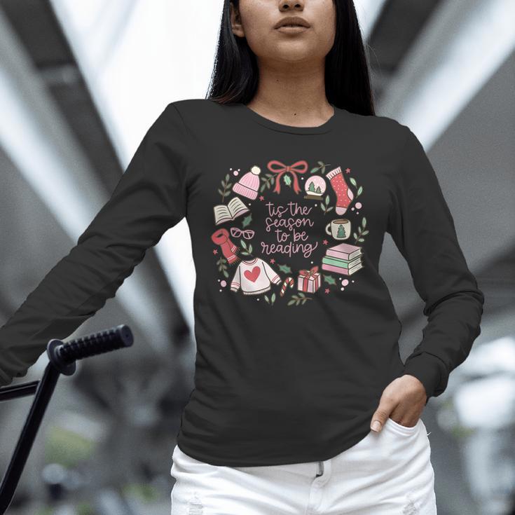 Xmas Tis The Season To Be Reading Books Pajamas Unisex Long Sleeve T-Shirt Xmas Tis The Season To Be Reading Books Pajamas Unisex Long Sleeve T-Shirt