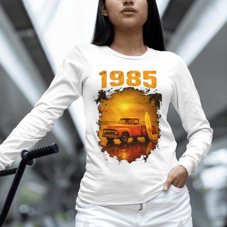 1985 Vintage Sunset Surf Truck Retro Beach Nostalgia Unisex Long Sleeve T-Shirt