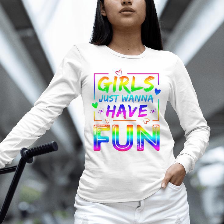 80's Girls Just Wanna Have Fun Nostalgia 1980s Style Premium Tri-Blend Unisex Long Sleeve T-Shirt
