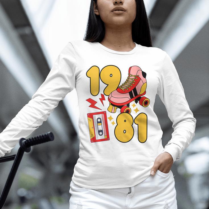 80s Vibes Mixed Tapes & Roller Skates 1981 Nostalgia Retro Unisex Long Sleeve T-Shirt