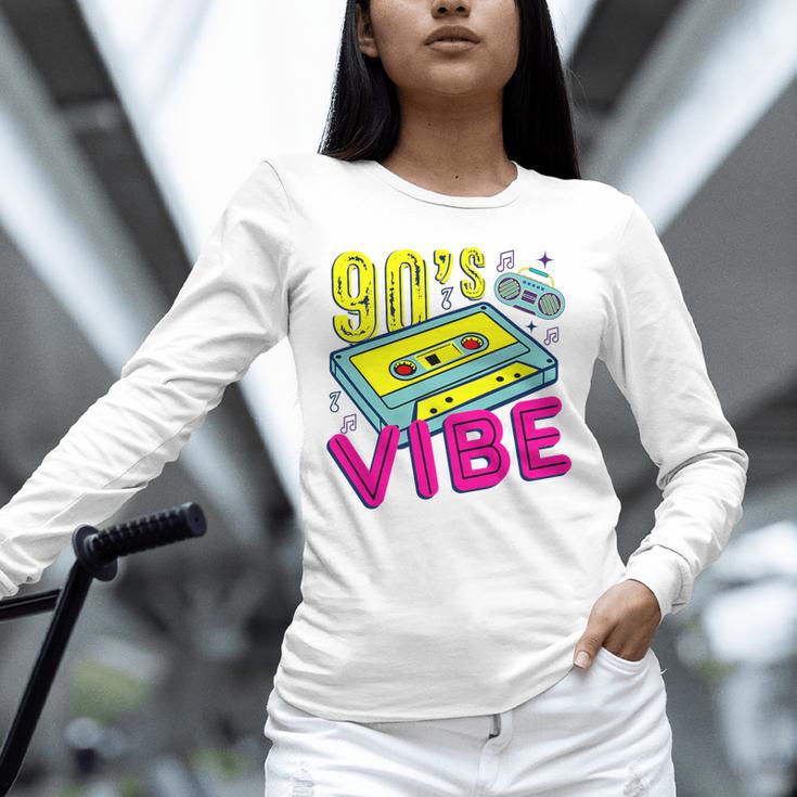 90's Vibe Retro Style Cassette Tape Nostalgia 1990s Party Premium Tri-Blend Unisex Long Sleeve T-Shirt