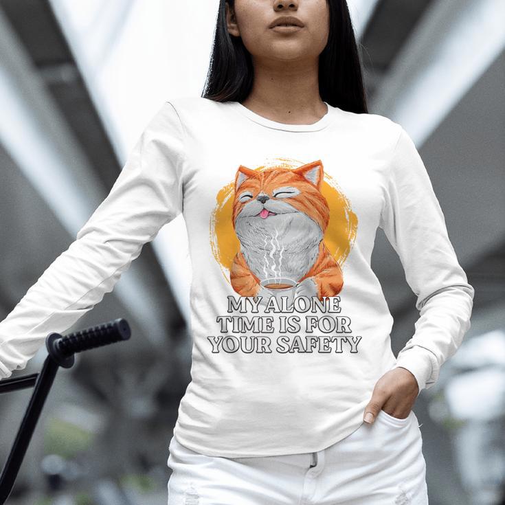 My Alone Time Is For Your Safety Coffee Lover Introvert Raglan Baseball Tee Unisex Long Sleeve T-Shirt