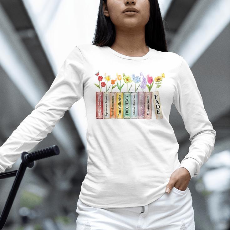 Applied Behavior Analysis Book Wildflower ABA RBT Therapist Premium Tri-Blend Unisex Long Sleeve T-Shirt