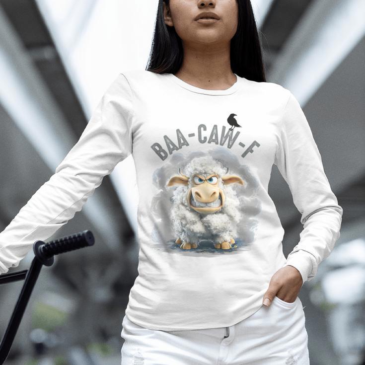 Back Off – Sheep Baa Crow Caw Pun For Introverts Unisex Long Sleeve T-Shirt