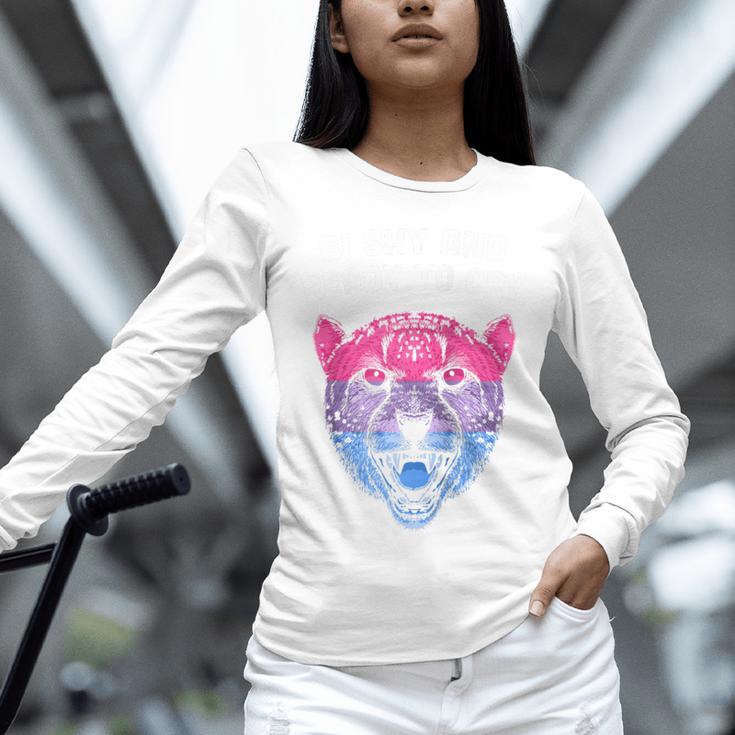 Bi Shy And Ready To Cry Bisexual Introvert Bi Pride Raglan Baseball Tee Unisex Long Sleeve T-Shirt