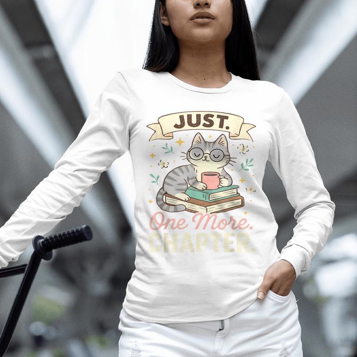 Book Lover Cute Cat Coffee Just 1 More Chapter Cozy Reading Unisex Long Sleeve T-Shirt Book Lover Cute Cat Coffee Just 1 More Chapter Cozy Reading Unisex Long Sleeve T-Shirt