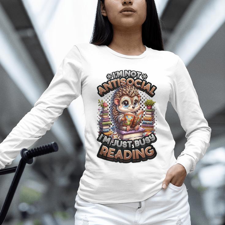 Book Lover Hedgehog Reading Books Introvert Bookworm Unisex Long Sleeve T-Shirt Book Lover Hedgehog Reading Books Introvert Bookworm Unisex Long Sleeve T-Shirt