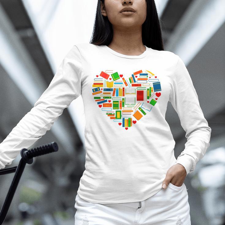 Book Lover Librarian Books Heart Valentine Unisex Long Sleeve T-Shirt