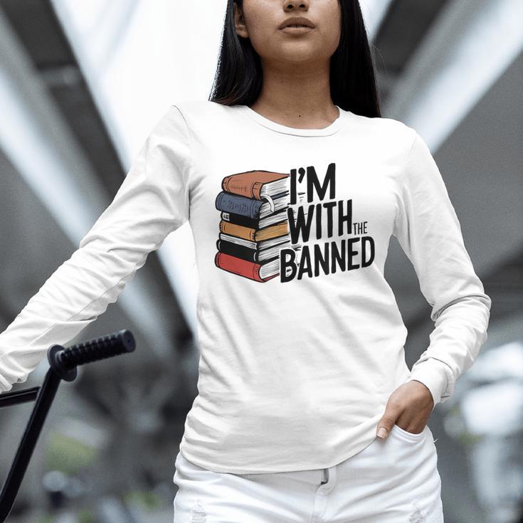 Book Lovers Im With The Banned Books For Reading Librarian Unisex Long Sleeve T-Shirt Book Lovers Im With The Banned Books For Reading Librarian Unisex Long Sleeve T-Shirt