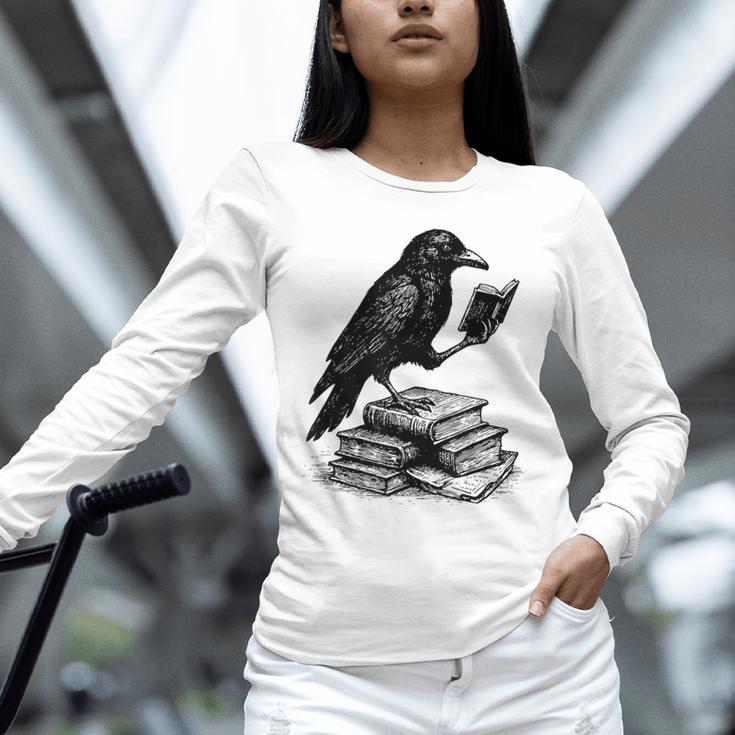 Book Raven Vintage Dark Academia Literature Reading Unisex Long Sleeve T-Shirt Book Raven Vintage Dark Academia Literature Reading Unisex Long Sleeve T-Shirt