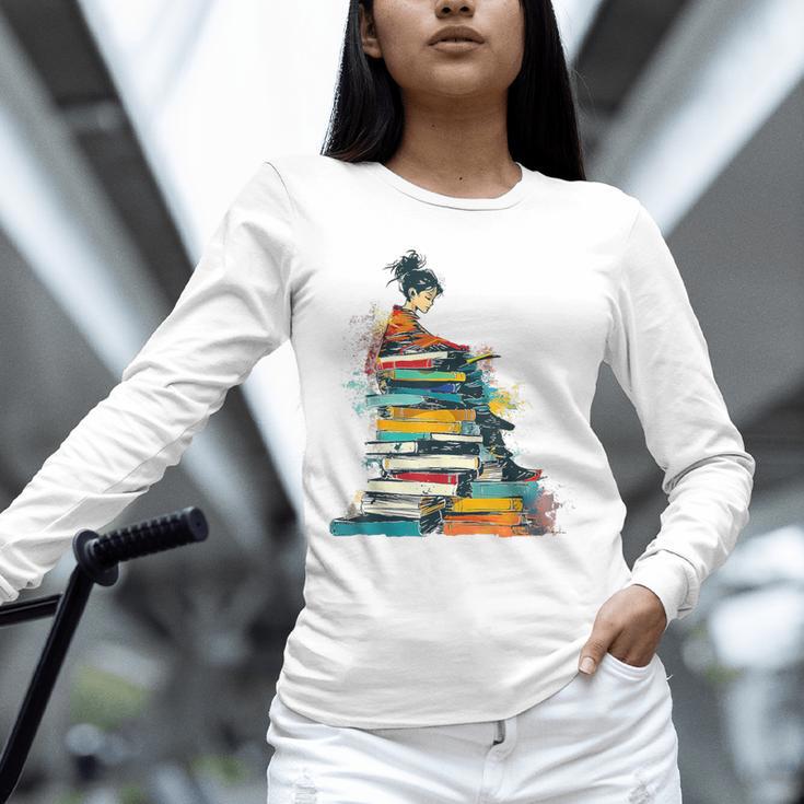 Books Abstract Artist Women Art Painting Books Unisex Long Sleeve T-Shirt
